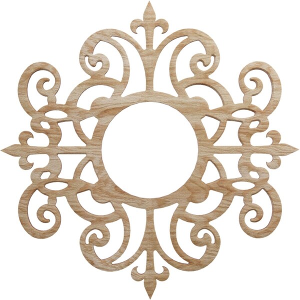 Ekena Millwork Dijon Wood Fretwork Pierced Ceiling Medallion, Red Oak, 16"OD x 5 1/4"ID x 3/8"T CMWP16X16X0375DIRO - main